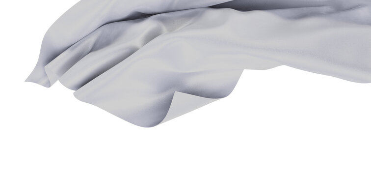 Abstract white fabric floating against a white backdrop. Perfect for textures, backgrounds, design and abstract concepts