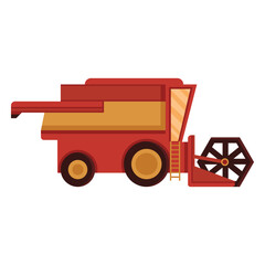 Farm harvester red icon