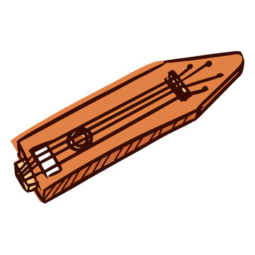 Indian musical instrument santoor hand drawn