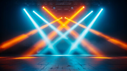 Vibrant stage lights shining brightly