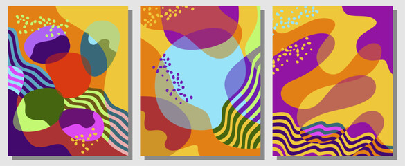 Set of abstract backgrounds with a nature concept. Vector illustration.