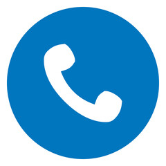 Telephone handset blue icon