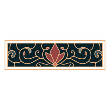 Art nouveau ornament rectangle horizontal flat