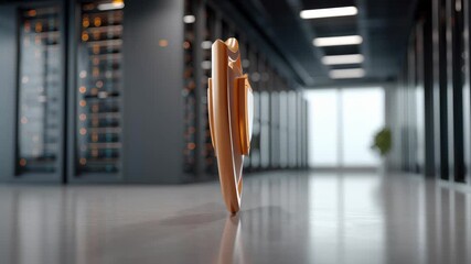 Gold shield cybersecurity data security protects server room network icon symbolizing digital - Powered by Adobe