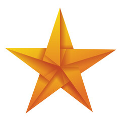 Obraz premium Origami star yellow illustration