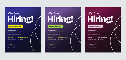 We Are Hiring Creative Job Vacancy Poster Social Media Template, hiring poster template