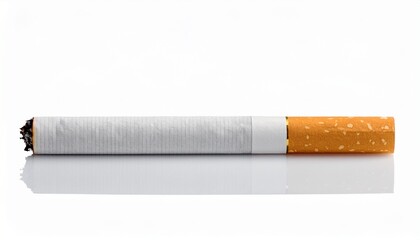 Single Cigarette Isolated On White Surface