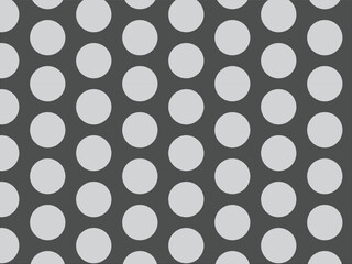 This image displays a uniform geometric pattern composed of light gray circles set against a darker gray background. The circles are arranged in staggered rows, creating a repeating tessellation that 