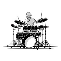 Fototapeta premium Male drummer illustration