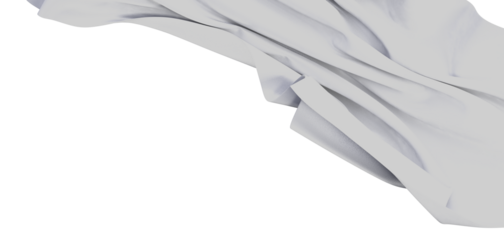 An abstract image of white fabric folds and drapes against a clean white background, showcasing texture and form. Evokes