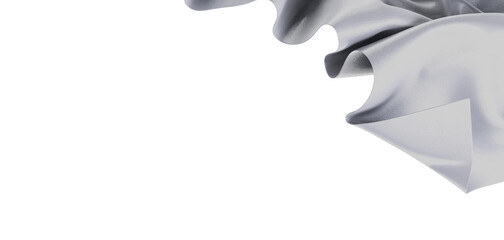 Elegant abstract composition featuring flowing fabric in shades of gray, perfect for design and art...