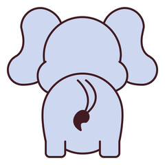 Cute elephant back flat