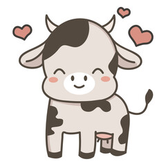 Fototapeta premium Lovely cow flat