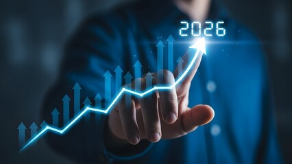 Future growth and investment trends visualized with digital technology