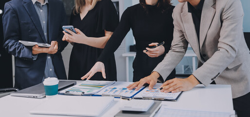 Multiracial business people having meeting