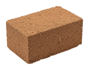 Coconut coir block production process factory product isolated on transparent background