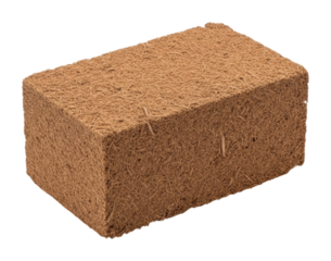 Coconut coir block production process factory product isolated on transparent background