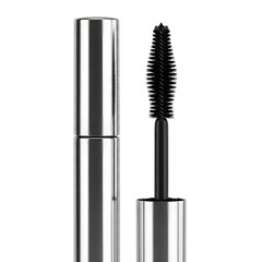 Obraz premium Mascara tube and wand isolated on transparent background