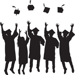 graduation silhouette illustration on white background 