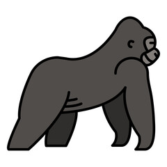 Obraz premium Simple color stroke gorilla profile