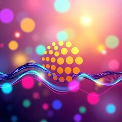 Vibrant Bokeh and Wave Lights orbs, wave pattern, vibrant colors