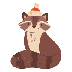 Obraz premium Cute fox with a hat
