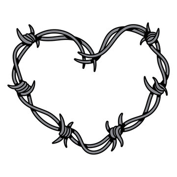 Wild west metal barbed wire heart