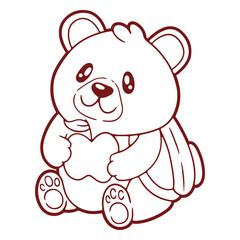 Obraz premium Cute kawaii-style teddy bear ready to go to school