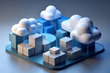 Cloud computing infrastructure with modern data storage blocks