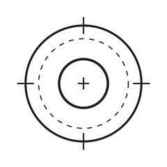 Aim, target, focus, goal linear icon.