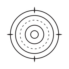 Aim, target, focus, goal linear icon.