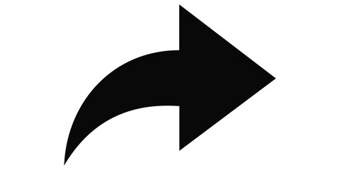 Social media share icon vector illustration with a curved arrow symbol designed for modern mobile app
 buttons and website UI interfaces.