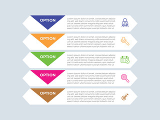 vector illustration infographic design template with 5 steps. Template for process, presentations, layout, banner, brochure.