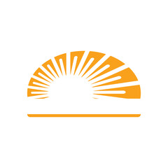Sun illustration logo vector flat design template