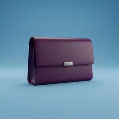 Professional Purple Briefcase 3D Render Business Concept