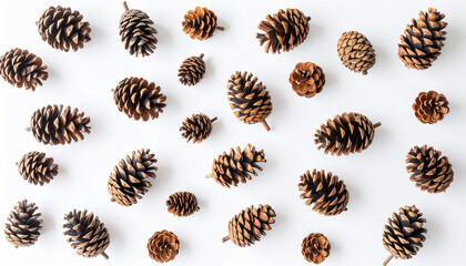 Pine Cones Pattern on White