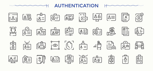 Authentication icon. Correct icon set. Minimal linear icons. It contains symbols to check, checkbox, tick, signs, checkmark, correct, choice and more. Vector illustration. Pixel perfect. © Rubbble
