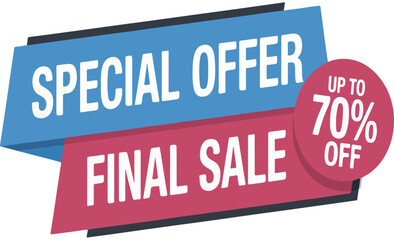 Special Offer Final Sale Banner &ndash; Up to 70% Off Ribbon Design