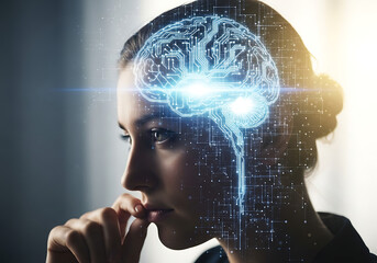 AI Brain Circuit Human Future Technology Innovation Machine Learning Concept