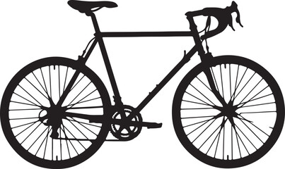 Black Road Racing Bicycle Silhouette Vector Isolated Graphic