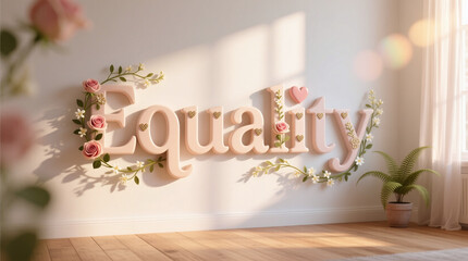 Equality and Love Typography Design for Women&rsquo;s Day