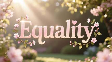 Equality and Love Typography Design for Women&rsquo;s Day