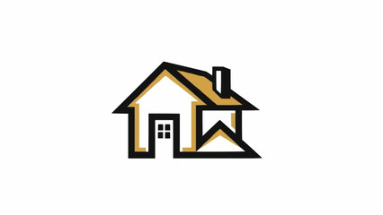 Simple House Icon with Yellow Roof.