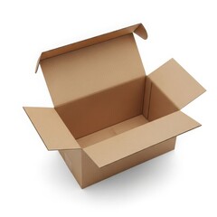 Open empty cardboard box