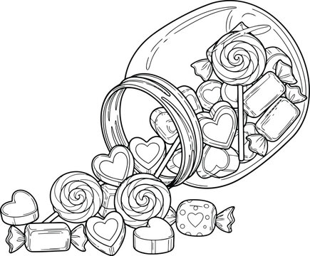 Colorful Candy Jar Illustrations for Sweet Treat Designs
