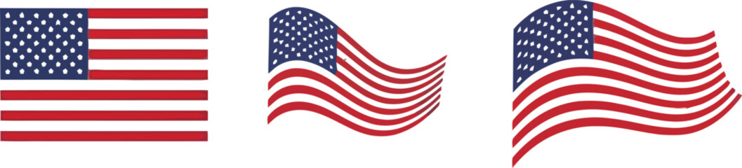 Fototapeta premium American flag variations illustrations