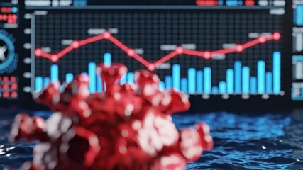 Conceptual illustration of virus and data analysis - Powered by Adobe