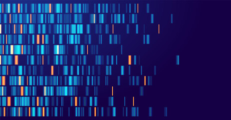 Genomic data visualization. Abstract DNA sequencing and genome mapping graphics. Scientific concept for medical research, biotechnology, and genetic testing. Vector illustration.