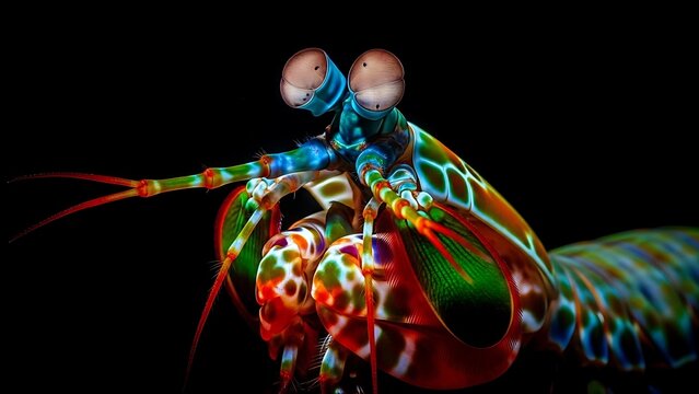 mantis shrimp showing colorful eyes