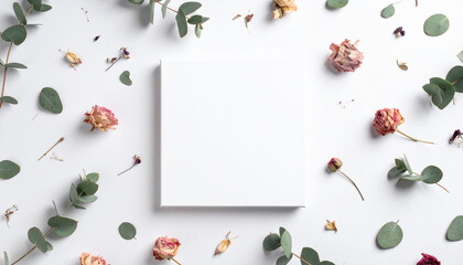 Minimalist Floral Flat Lay Mockup